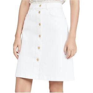 NWT FRAME Denim Vintage High Waist Boot Skirt White Size 23 Minimalist Chic